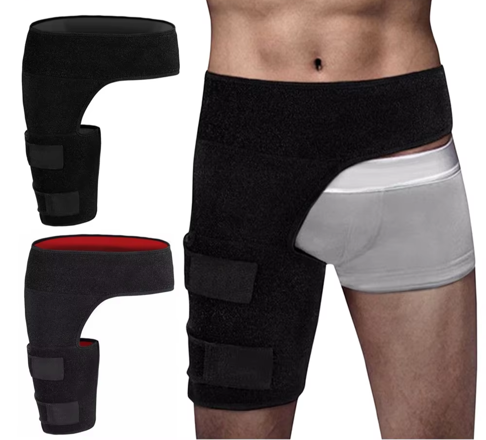Adjustable Groin Support & Compression Wrap for Hip Flexor Pain Relief and Thigh Hamstring Support
