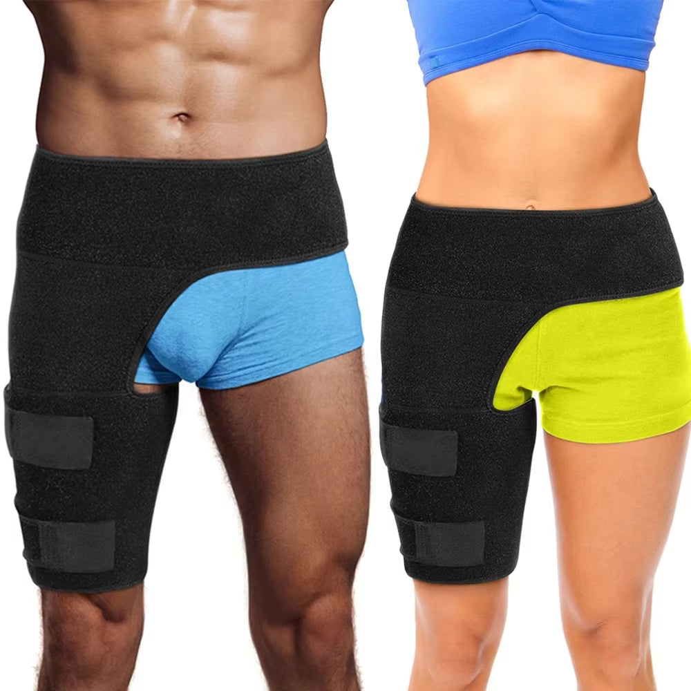 Adjustable Groin Support & Compression Wrap for Hip Flexor Pain Relief and Thigh Hamstring Support